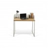 TemaHome Volga Desk in Oak & Pure White - Front with Content