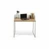 TemaHome Volga Desk in Oak & Pure White - Front with Content - TemaHome Volga Desk in Oak & Pure White - Front with Content