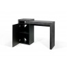 TemaHome Detroit Console Desk in Concrete & Pure Black - Angled with Opened Cabinet