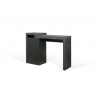 TemaHome Detroit Console Desk in Concrete & Pure Black - Back Angled