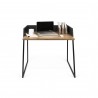 TemaHome Volga Desk in Walnut & Pure Black - Front with Content