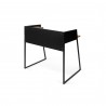 TemaHome Volga Desk in Walnut & Pure Black - Back Angled