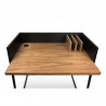 TemaHome Volga Desk in Walnut & Pure Black - Shelf Top Angled