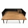 TemaHome Volga Desk in Walnut & Pure Black - Shelf Top Angled - TemaHome Volga Desk in Walnut & Pure Black - Shelf Top Angled