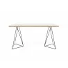 TemaHome Flow Desk in Pure White with Plywood Edge & Black Lacquered Steel - Front - TemaHome Flow Desk in Pure White with Plywood Edge & Black Lacquered Steel - Front