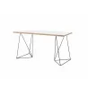 TemaHome Flow Desk in Pure White with Plywood Edge & Black Lacquered Steel - Angled - TemaHome Flow Desk in Pure White with Plywood Edge & Black Lacquered Steel - Angled