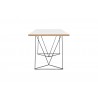 TemaHome Flow Desk in Pure White with Plywood Edge & Black Lacquered Steel - Side