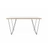 TemaHome Flow Desk in Pure White with Plywood Edge & Black Lacquered Steel - Front View - TemaHome Flow Desk in Pure White with Plywood Edge & Black Lacquered Steel - Front View