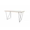 TemaHome Flow Desk in Pure White with Plywood Edge & Black Lacquered Steel - Angled - TemaHome Flow Desk in Pure White with Plywood Edge & Black Lacquered Steel - Angled