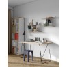 TemaHome Flow Desk in Pure White with Plywood Edge & Black Lacquered Steel - Lifestyle