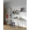 TemaHome Flow Desk in Pure White with Plywood Edge & Black Lacquered Steel - Lifestyle - TemaHome Flow Desk in Pure White with Plywood Edge & Black Lacquered Steel - Lifestyle