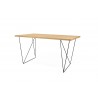 TemaHome Flow Desk in Oak & Black Lacquered Steel - Angled View