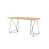TemaHome Flow Desk in Oak & Black Lacquered Steel - Side Angled