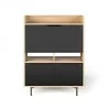 TemaHome Lime Desk in Oak & Pure Black - Front and Closed - TemaHome Lime Desk in Oak & Pure Black - Front and Closed