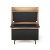 TemaHome Lime Desk in Oak & Pure Black - Front and Desk Opened