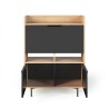 TemaHome Lime Desk in Oak & Pure Black - Front and Opened Desk