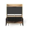TemaHome Lime Desk in Oak & Pure Black - Front and Opened Desk - TemaHome Lime Desk in Oak & Pure Black - Front and Opened Desk