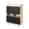 TemaHome Lime Desk in Oak & Pure Black - Angled