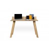 TemaHome Loft Desk in Oak & Pure Black - Front with Contents