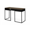 TemaHome City Desk in Walnut & Pure Black - Back Angled