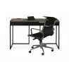 TemaHome City Desk in Walnut & Pure Black - Front with Seat - TemaHome City Desk in Walnut & Pure Black - Front with Seat