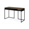 TemaHome City Desk in Walnut & Pure Black - Angled with Closed Drawer