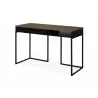 TemaHome City Desk in Walnut & Pure Black - Angled with Closed Drawer - TemaHome City Desk in Walnut & Pure Black - Angled with Closed Drawer