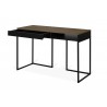 TemaHome City Desk in Walnut & Pure Black - Angled with Opened Drawer