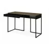 TemaHome City Desk in Walnut & Pure Black - Angled with Opened Drawer - TemaHome City Desk in Walnut & Pure Black - Angled with Opened Drawer