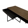 TemaHome City Desk in Walnut & Pure Black - Drawer Opened