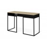 TemaHome City Desk in Light Oak & Pure Black - Back Angled