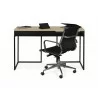 TemaHome City Desk in Light Oak & Pure Black - Front with Seat - TemaHome City Desk in Light Oak & Pure Black - Front with Seat
