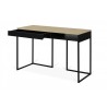 TemaHome City Desk in Light Oak & Pure Black - Angled wit hDrawer Opened