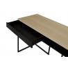 TemaHome City Desk in Light Oak & Pure Black - Top Angled Drawer View