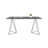 TemaHome Flow Desk  in Concrete Look & Black Steel - Front View