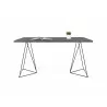 TemaHome Flow Desk  in Concrete Look & Black Steel - Front View - TemaHome Flow Desk  in Concrete Look & Black Steel - Front View