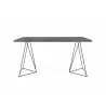 TemaHome Flow Desk  in Concrete Look & Black Steel - Front View - TemaHome Flow Desk  in Concrete Look & Black Steel - Front View
