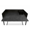 TemaHome Volga Desk in Concrete Look & Pure Black - Top Shelf Angle