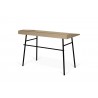 TemaHome Ply Desk Without Drawer in Light Oak & Pure Black - Back Angled