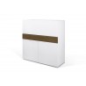 TemaHome Focus Workstation in Walnut & Pure White - Angled and Closed
