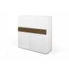 TemaHome Focus Workstation in Walnut & Pure White - Angled and Closed - TemaHome Focus Workstation in Walnut & Pure White - Angled and Closed