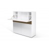 TemaHome Focus Workstation in Walnut & Pure White - Desk Type Angled View