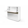 TemaHome Focus Workstation in Walnut & Pure White - Desk Type Angled View - TemaHome Focus Workstation in Walnut & Pure White - Desk Type Angled View