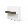 TemaHome Focus Workstation in Walnut & Pure White - Angled View Desk Extended - TemaHome Focus Workstation in Walnut & Pure White - Angled View Desk Extended