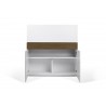TemaHome Focus Workstation in Walnut & Pure White - Front and Opened Cabnet