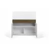 TemaHome Focus Workstation in Walnut & Pure White - Front and Opened Cabnet - TemaHome Focus Workstation in Walnut & Pure White - Front and Opened Cabnet