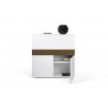 TemaHome Focus Workstation in Walnut & Pure White - Front with Opened Semi Cabinet