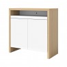 TemaHome Olival Desk in Melamine Light Oak & White - Angled View