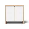 TemaHome Olival Desk in Melamine Light Oak & White - Front and Closed