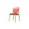 TemaHome Sally Chair in Solid Oak - Angled with Pillow